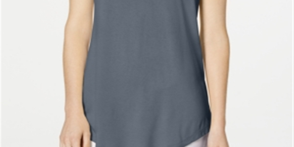 Camiseta feminina JM Collection com ombros descobertos e manga curta, azul, tamanho médio