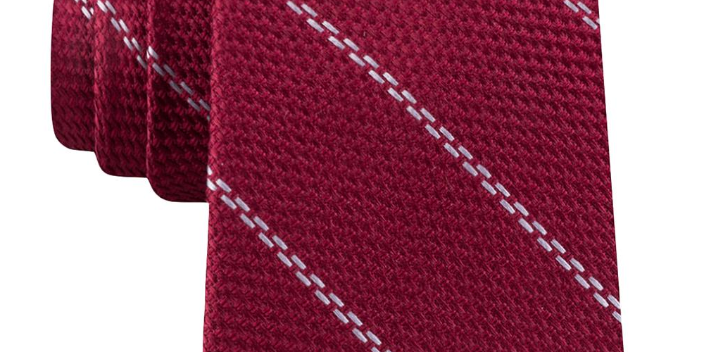 Gravata de seda masculina Michael Kors vermelha tamanho regular