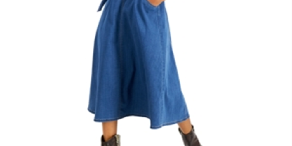 Vestido jeans midi smocked feminino da INC International Concepts, azul, tamanho 16