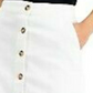 Saia jeans feminina Maison Jules com botões frontais, branca, tamanho 6
