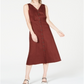 Vestido feminino Alfani com decote em V, sem mangas, marrom, tamanho 8