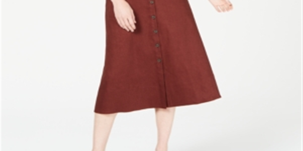 Vestido feminino Alfani com decote em V, sem mangas, marrom, tamanho 8