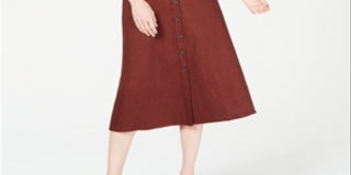 Vestido feminino Alfani com decote em V, sem mangas, marrom, tamanho 8