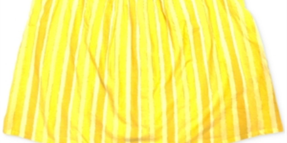 Blusa de algodão listrada com mangas e babados Style &amp; Co feminina, tamanho grande, amarela