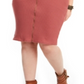 Vestido suéter feminino Planet Gold Trendy Plus sem mangas com zíper frontal marrom tamanho 3X