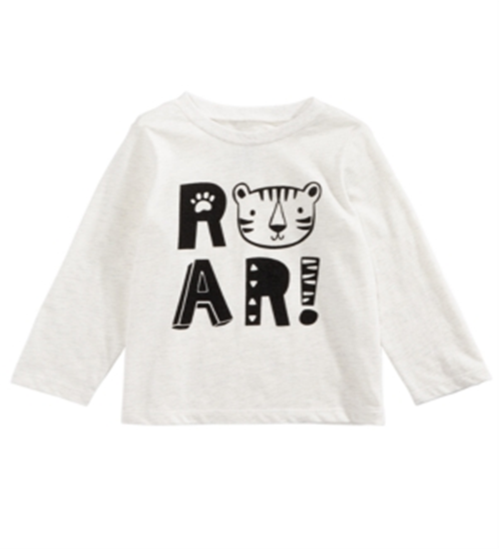 Camiseta estampada First Impressions Baby Boy's Roar, branca, tamanho 12 MOS