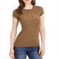 Camiseta feminina Guess de algodão com logo e miçangas, verde, tamanho X-S