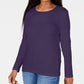 Karen Scott Blusa Feminina Decote Redondo Com Acabamento Em Cetim Roxo Tamanho X-G
