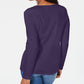 Karen Scott Blusa Feminina Decote Redondo Com Acabamento Em Cetim Roxo Tamanho X-G
