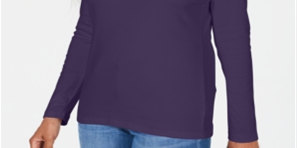 Karen Scott Blusa Feminina Decote Redondo Com Acabamento Em Cetim Roxo Tamanho X-G