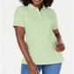 Polo Karen Scott feminino de algodão piquet, verde, tamanho médio