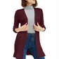 Cardigan feminino canelado aberto Maison Jules, vermelho, tamanho X-G