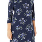 Vestido feminino Karen Scott com estampa floral, azul, tamanho X-S
