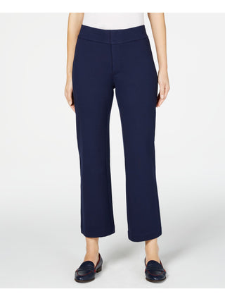 Calça feminina cropped de perna larga azul tamanho 10 da Charter Club