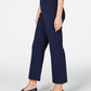 Calça feminina cropped de perna larga azul tamanho 10 da Charter Club