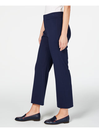 Calça feminina cropped de perna larga azul tamanho 10 da Charter Club