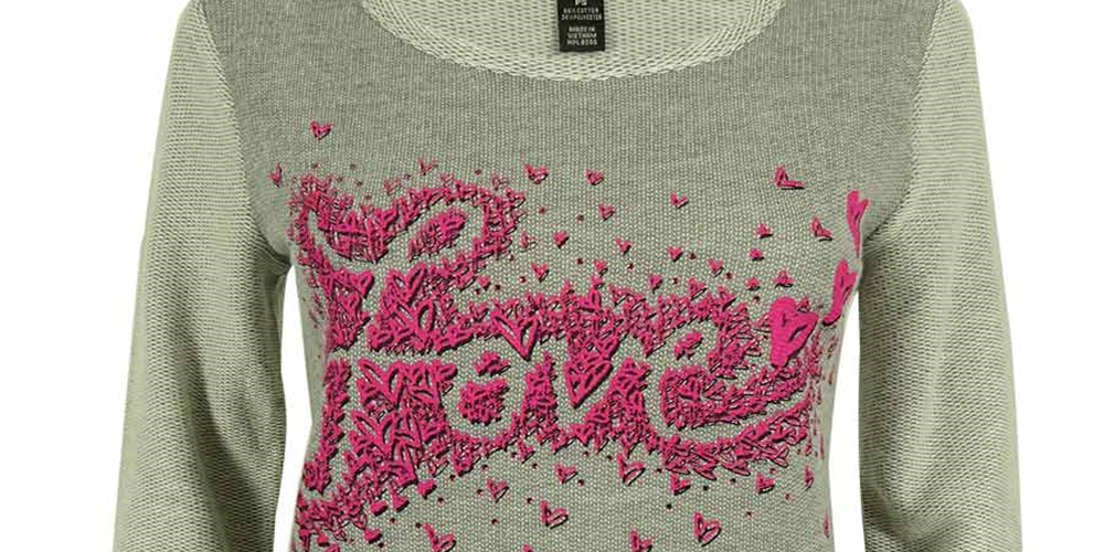Moletom feminino com estampa Love Print da Style &amp; Co, azul, tamanho 2