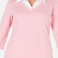 Karen Scott Blusa de Algodão com Camadas Feminina Azul Tamanho Pequeno Médio