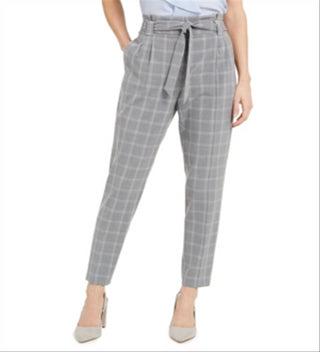 Calça Calvin Klein Feminina Slim Fit com Cinto e Janela Cinza Tamanho 12