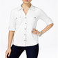 Camisa utilitária feminina Style &amp; Co, branca, tamanho pequeno P