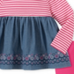 Conjunto de túnica e leggings florais Chambray para meninas da Kids Headquarters, rosa, tamanho 6X