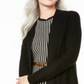 Cardigan feminino de cashmere Nicki com frente aberta, preto, tamanho pequeno G