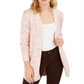 Cardigan de malha mesclado aberto feminino Style &amp; Co, rosa, tamanho médio