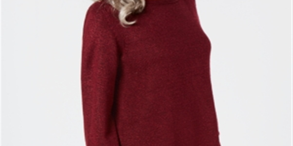 Karen Scott Suéter Feminino Gola Canoa Marmoreado Vermelho Tamanho X-S