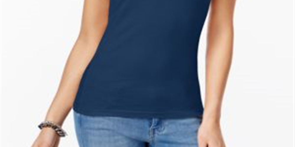 Camiseta Planet Gold Junior com decote em V, azul, tamanho médio