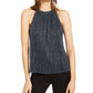 INC International Concepts Top Halter Feminino Shine Azul Tamanho X-S