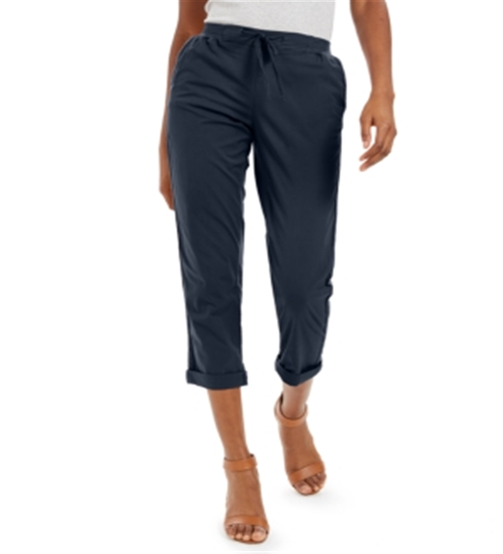 Calça utilitária com punho e fecho pull-on feminina Style &amp; Co, azul, tamanho 2