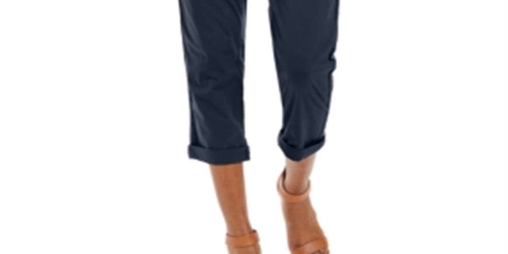 Calça utilitária com punho e fecho pull-on feminina Style &amp; Co, azul, tamanho 2