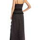 Vestido casual feminino Rachel Roy Leta com babados florais, preto, tamanho 14