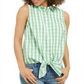 Camisa feminina com estampa xadrez xadrez, verde, tamanho 10, da Charter Club