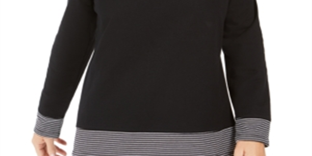 Karen Scott Blusa Feminina Listrada Preta Tamanho Pequeno