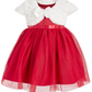 Conjunto de vestido de tule e pele sintética para meninas Blueberi Boulevard, 2 peças, vermelho, tamanho 6-9 meses