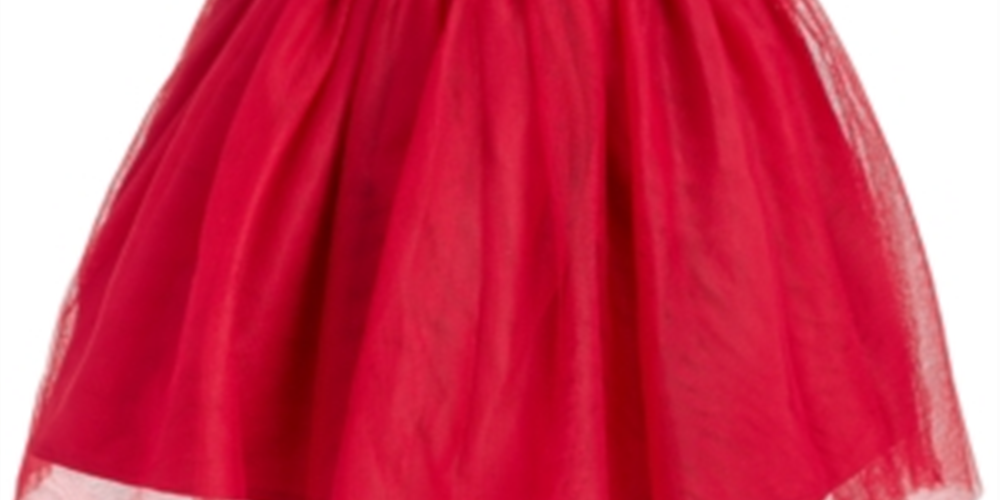 Conjunto de vestido de tule e pele sintética para meninas Blueberi Boulevard, 2 peças, vermelho, tamanho 6-9 meses