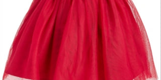 Conjunto de vestido de tule e pele sintética para meninas Blueberi Boulevard, 2 peças, vermelho, tamanho 6-9 meses
