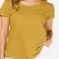 Camiseta feminina manga curta estilo &amp; co, amarela, tamanho GG