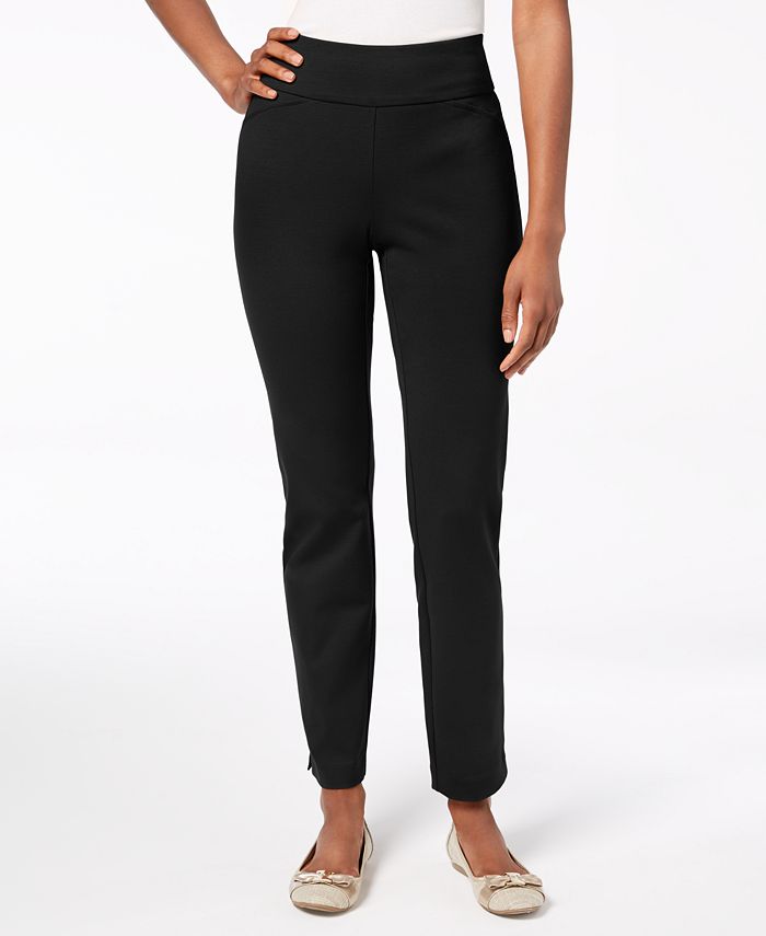 Calça feminina Charter Club Pull-on Ponte Knit Roxa Tamanho 4 Petite