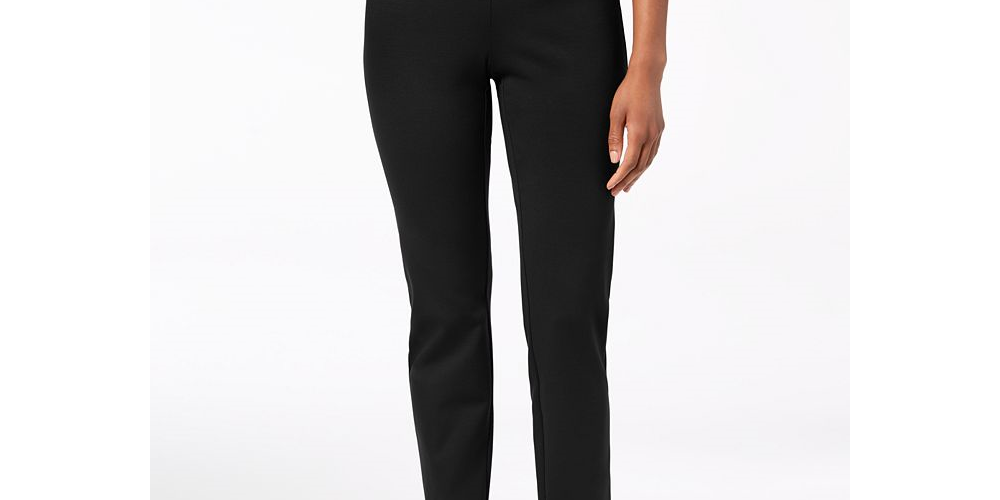 Calça feminina Charter Club Pull-on Ponte Knit Roxa Tamanho 4 Petite