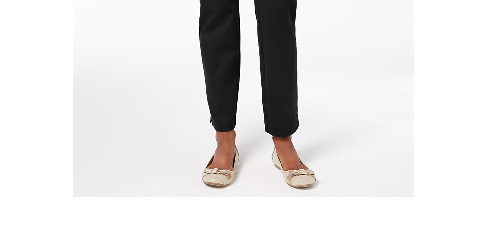 Calça feminina Charter Club Pull-on Ponte Knit Roxa Tamanho 4 Petite