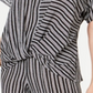 Top feminino com bainha em nó JM Collection, preto, tamanho extragrande