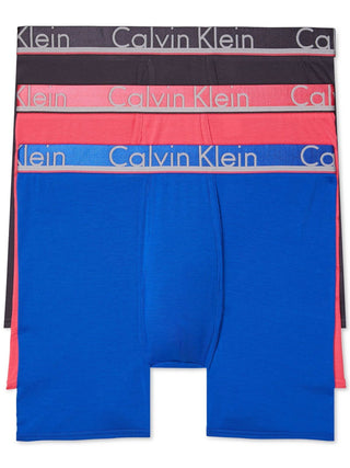 Cueca Boxer Calvin Klein Masculina de Algodão Sólido para Uso Diário Azul Tamanho Grande