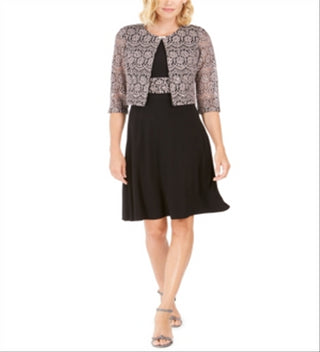 Vestido e jaqueta de renda femininos Jessica Howard, cinza, tamanho 12, pequeno