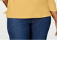 Camisa de algodão com cadarço feminina Karen Scott, amarela, tamanho XX-G