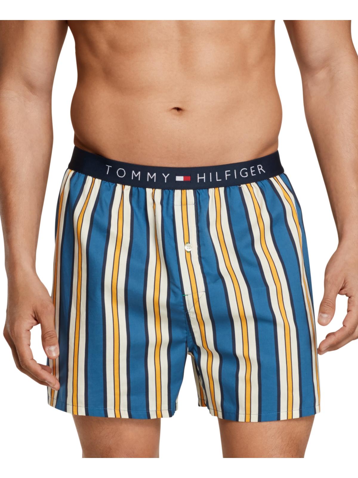 Tommy Hilfiger Boxer Masculino Listrado Azul Tamanho Médio