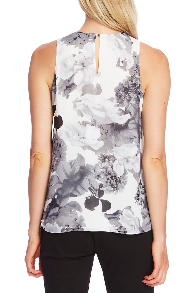 Vince Camuto Blusa Melody Aquarela Feminina Branca Tamanho XX-S
