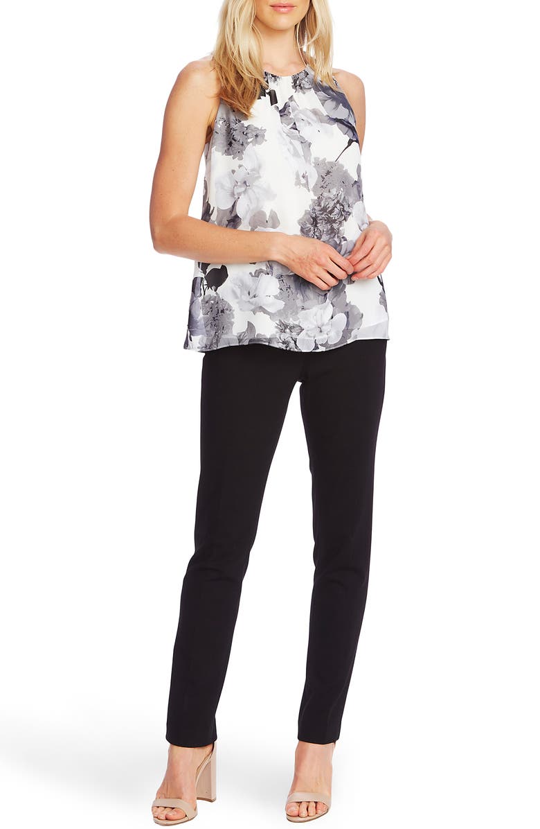 Vince Camuto Blusa Melody Aquarela Feminina Branca Tamanho XX-S