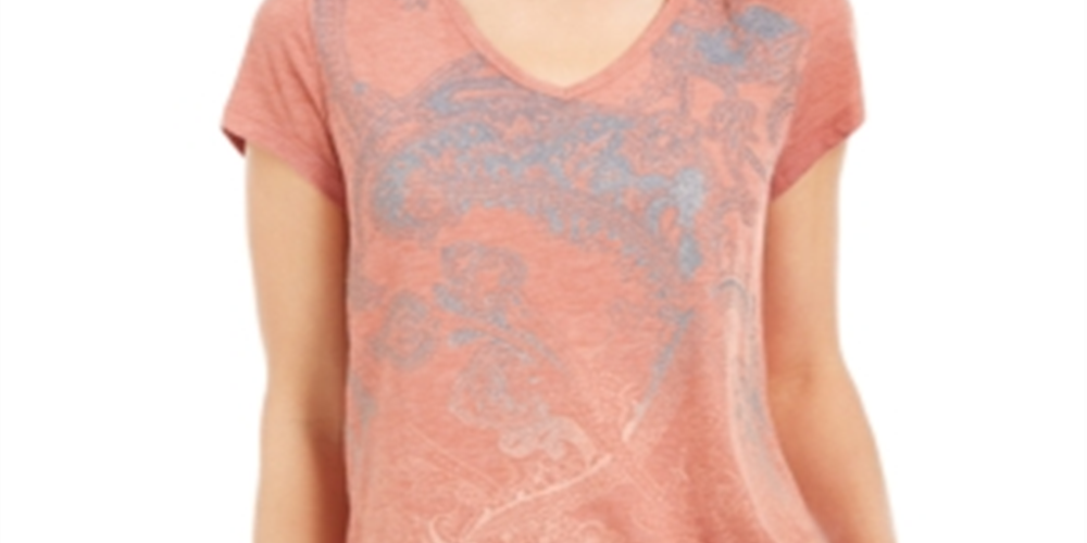 Camiseta feminina com estampa gráfica Style &amp; Co Paisley Shimmer, tamanho pequeno M